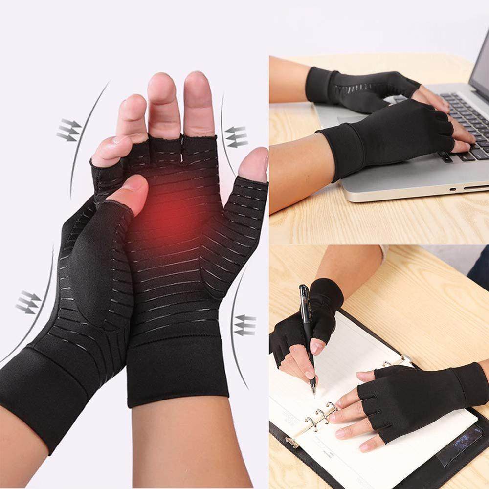Compression Arthritis Glove Unisex Joint Pain Relief Half Finger Brace - Big J's Showstoppin' Store